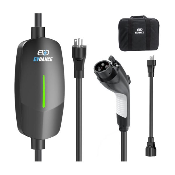 evdance level 1&2 ev charger nema 6 20 j1772 portable dual plug in 12/16a | etl certification