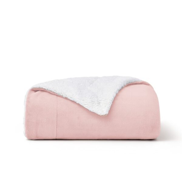 sherpa fleece blanket pink / throw