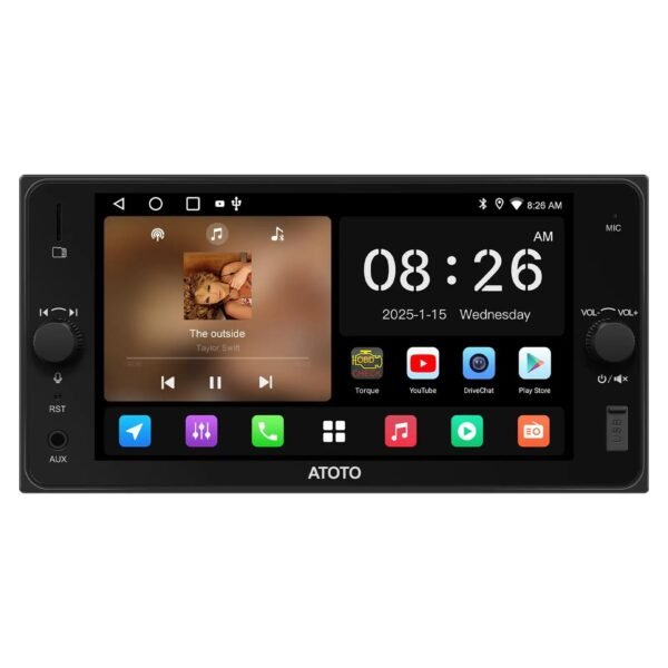 atoto a5ltyb7t 7" android car stereo for toyota camry corolla, wireless carplay & android auto, wifi/bt tethering, 24 band dsp, mirrorlink