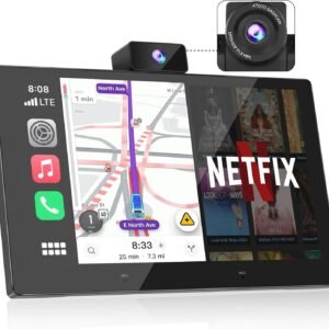 atoto p609s1n 9" portable carplay screen – wireless carplay & android auto touchscreen with dash cam, bluetooth, gps navigation, voice control &