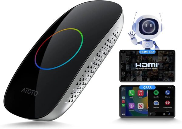 atoto cb4dt wireless carplay adapter, ai box android auto 5 in 1 video box with youtube, hdmi output, dual bluetooth/wifi, 4gb+32gb (up to 256gb), atoto cb4dt wireless carplay adapter, ai box android auto 5 in 1 video box with youtube, hdmi output, dual bluetooth/wifi, 4gb+32gb (up to 256gb),