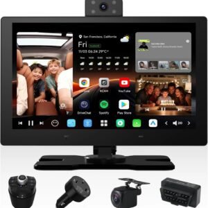 atoto p1009m2m s03 9" portable carplay screen, ai agent android car stereo, front/rear/cabin dvr cameras, obd, ai vision, remote live view, golden atoto p1009m2m s03 9" portable carplay screen, ai agent android car stereo, front/rear/cabin dvr cameras, obd, ai vision, remote live view, golden