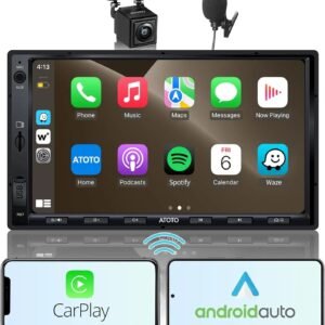 [upgrade] atoto f7g2a7we 7" double din car stereo with hd lrv camera, wireless carplay, wireless android auto, touchscreen, bluetooth, phone