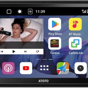 atoto s8g2b74ms 7" double din car stereo qled touchscreen, gps tracking, lrv, scvc, 4g+32g