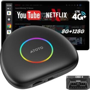 atoto cb6 ai bluetooth carplay adapter with obdii scanner, 8gb ram, 128gb storage, 4g lte, gps navigation, mirror link, voice control, bluetooth, ota atoto cb6 ai bluetooth carplay adapter with obdii scanner, 8gb ram, 128gb storage, 4g lte, gps navigation, mirror link, voice control, bluetooth, ota
