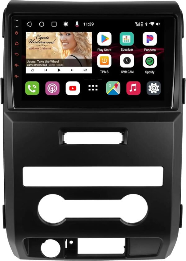 atoto s8f1509adm 9" android double din car stereo for ford f150 (2009–2012 low trims) with a/c controls, 4g+32g, wireless carplay & android auto,