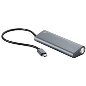 monoprice 4 port usb c hub aluminum, superspeed transfer rates, compatible with apple macbook, google chromebook & more