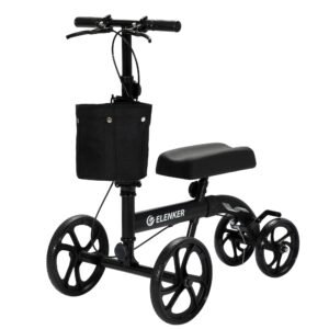 mt 9251 best value steerable medical knee walker with 10" wheels black