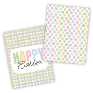 happy easter stripes and dots cookie backer food safe, double sided 3.75" x 5" happy easter stripes and dots cookie backer food safe, double sided 3.75" x 5"
