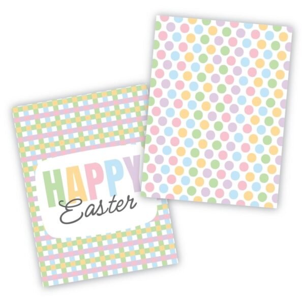 happy easter stripes and dots cookie backer food safe, double sided 3.75" x 5"
