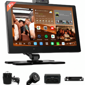 atoto p1009p2m 9 inch 4g lte android portable navigation multimedia receiver bundle with parking monitor, app remote wake up, video calling,