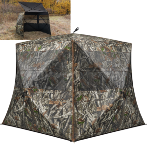 optiguard360 3 person see through deer blind | 360° portable pop up hunting ground blind for deer with low hub & wide bottom design next g2 / 300d