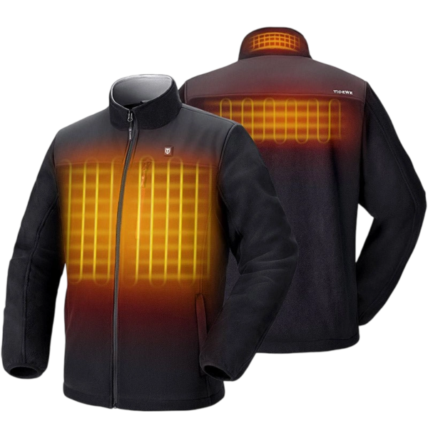 flash sale men’s heated jacket fleece with battery pack, rechargeable coat for hunting (black, camo, size s xxxl) black / men / m