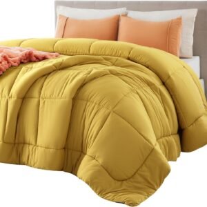 down alternative comforter mustard yellow / oversized king
