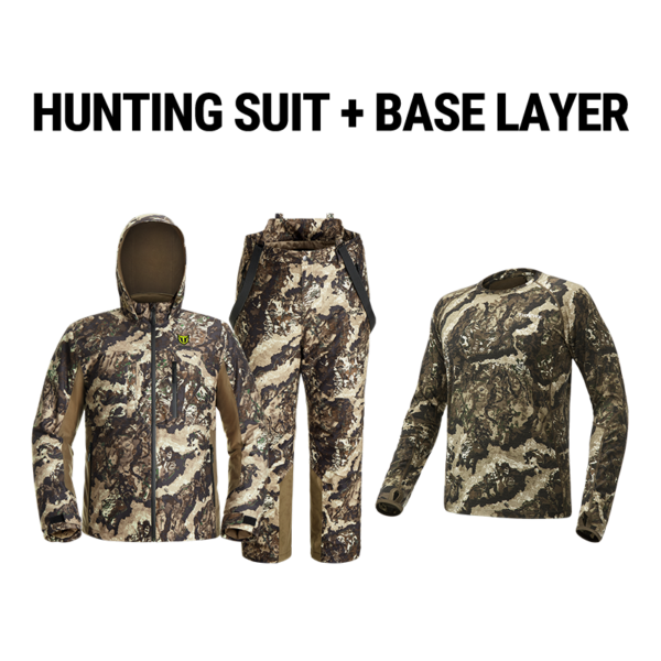 altus stealth silent hunting suit and merino 150 wool base layer bundle suit: veil whitetail; base layer: veil whitetail / 3xl / s