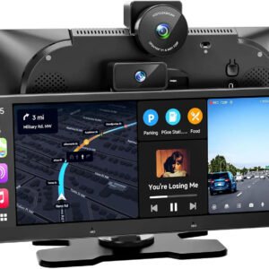 atoto p625s1n 10.25" portable carplay screen – wireless carplay & android auto car stereo with front & cabin dvr cameras, g sensor, wifi/usb