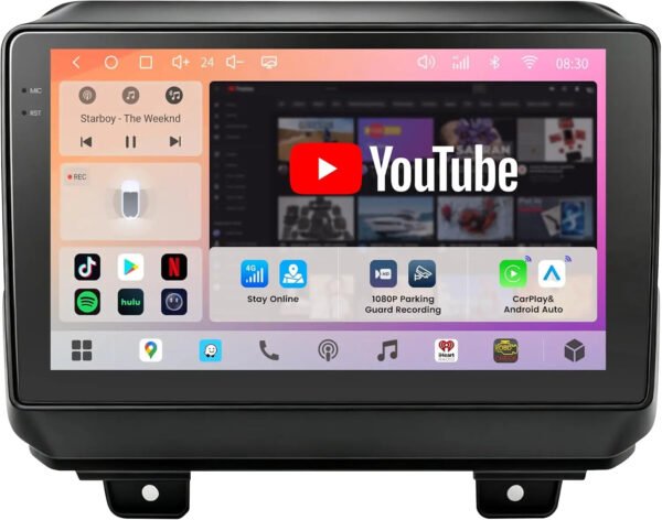 atoto s8lmmr09adm 9" android car stereo for jeep wrangler jl 2018–2023 & gladiator jt 2020–2023, wireless apple carplay & android auto, 4g lte,