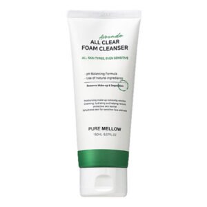 pure mellow avocado all clear foam cleanser 150ml