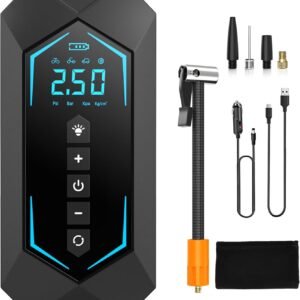 evdance tire inflator portable air compressor 150psi dual power