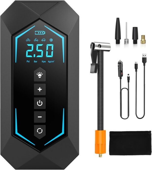 evdance tire inflator portable air compressor 150psi dual power