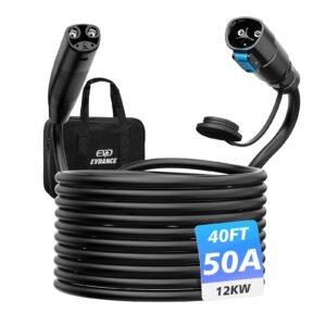 evdance 50a tesla ev charging extension cable/cord 40ft