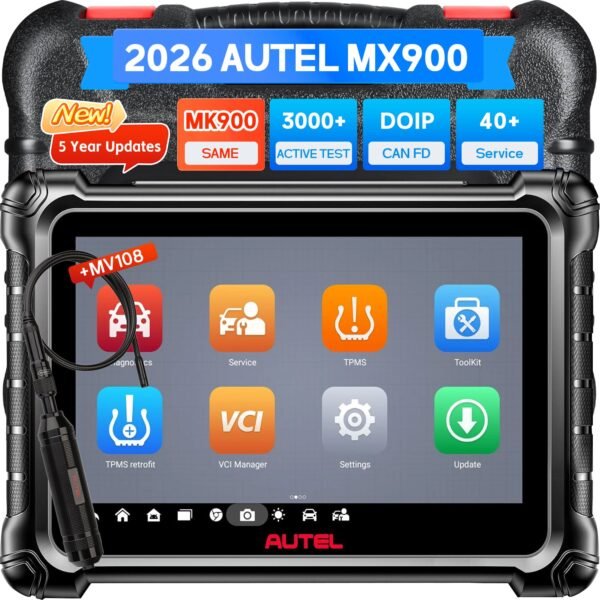 autel maxicheck mx900 obd2 all system diagnostic scanner(us ver) – 1 year free updates (5 year update option mx900+mv108s / 5 year free update