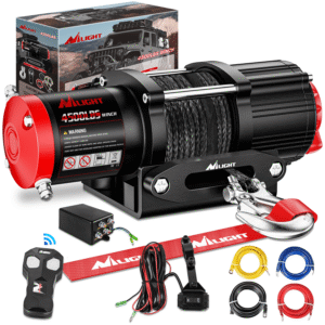 4500 lb atv/utv electric winch kit with synthetic winch rope (25% off final checkout)