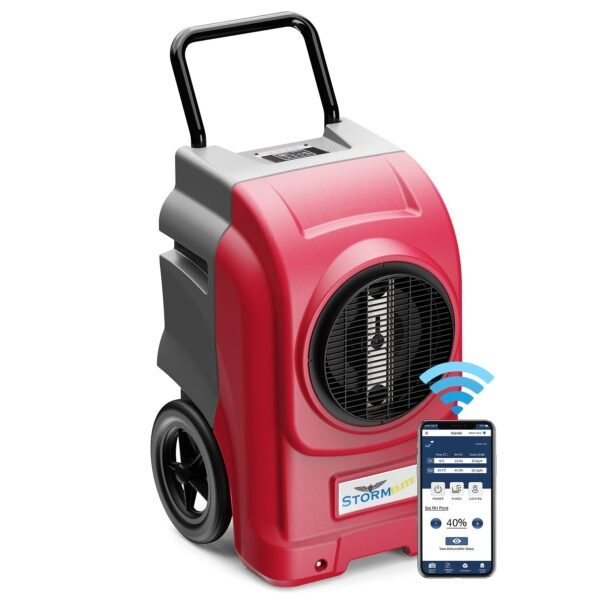 alorair® wholesale package of storm elite smart wifi 125 pint commercial dehumidifier red