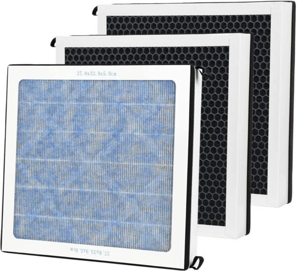 purisystems 3 pack hepa/activated carbon filter replacement set for hepa 600 uvig air scrubber