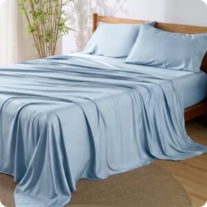 rayon derived from bamboo sheet set baby blue / queen