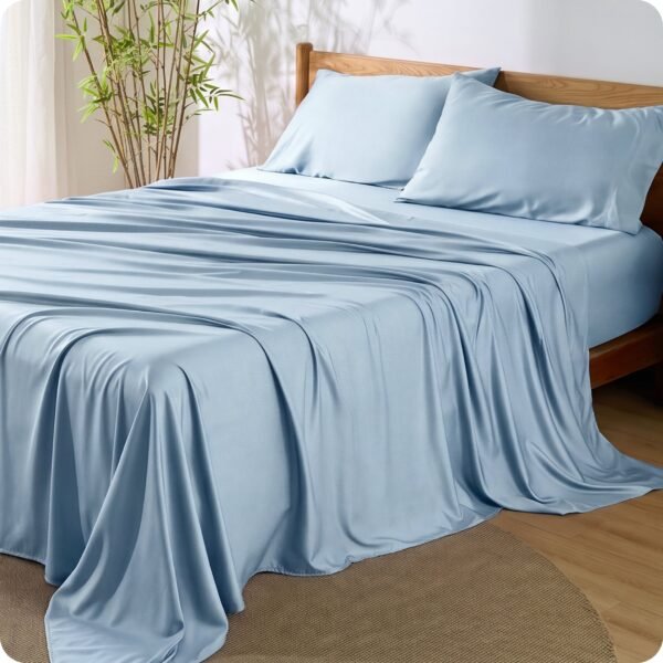 rayon derived from bamboo sheet set baby blue / queen rayon derived from bamboo sheet set baby blue / queen