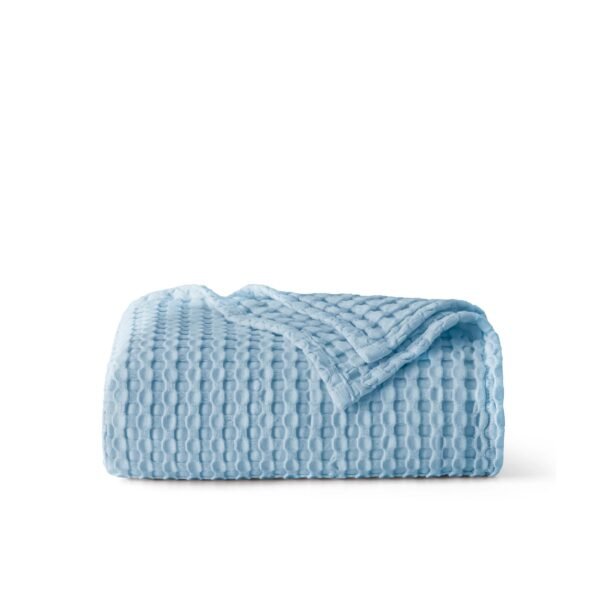 rayon derived from bamboo waffle blanket light blue / oversized king