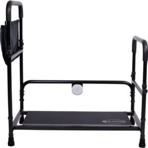 hfk 7204 adjustable safe non slip bed step stool black