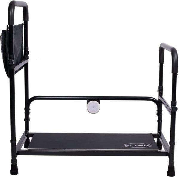 hfk 7204 adjustable safe non slip bed step stool black