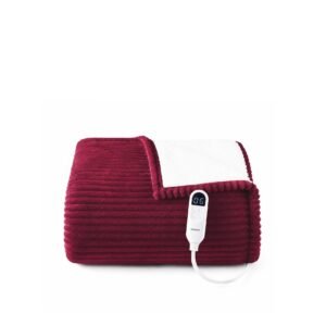 ribbed heated blanket burgundy / full ribbed heated blanket burgundy / full