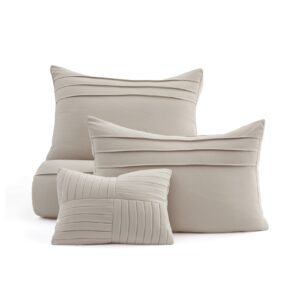 pinch pleat comforter set linen / queen