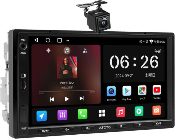 atoto a5lg2a7t 7インチ 2din ディスプレイオーディオ バックカメラ付き、androidナビ、ワイヤレスcarplay & android auto、1280×720 atoto a5lg2a7t 7インチ 2din ディスプレイオーディオ バックカメラ付き、androidナビ、ワイヤレスcarplay & android auto、1280×720