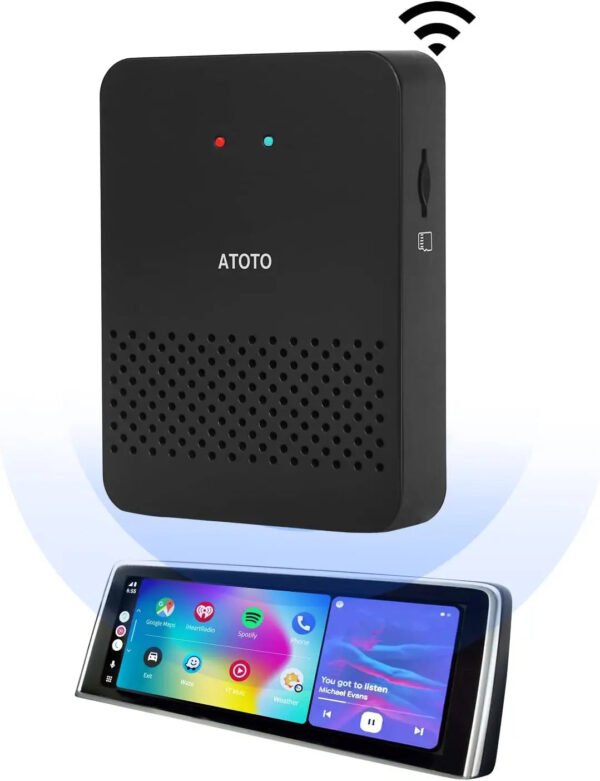 atoto ad3waa bk wireless android auto adapter convert wired to wireless for compatible with toyota, nissan, honda, ford, audi, benz