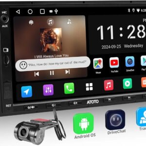 atoto a5l autoradio 2 din android 7" wireless carplay & android auto, telecamera dvr 1080p, 2gb+32gb, eq 24 bande, bluetooth/wifi, fm/am
