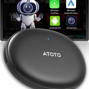 atoto ad5 wireless carplay android ai box, plug & play, 2g+16g, smart ai dongle power by chatgpt, wireless carplay adapter with dual wifi, support