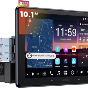 atoto x10g110e 10" qled ai android single din car stereo, floating screen head unit, 8g+128g in dash navigation, 4g lte, wireless carplay & android