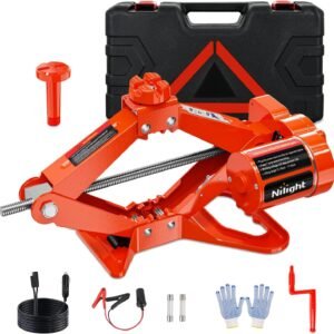 electric car jack 3 ton 6600lbs floor jack kit automatic 12v electric scissor lift jack portable repair tool with remote control double jack pads for