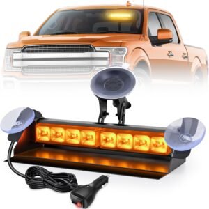 8led amber traffic advisor strobe light bar hazard safety | with vacuum suction emergency dash warning flashing lights front/rear windshield visor 8led amber traffic advisor strobe light bar hazard safety | with vacuum suction emergency dash warning flashing lights front/rear windshield visor