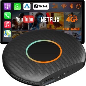 atoto cb6 wireless carplay adapter android ai box, 4gb/64gb, dual bt, gps, app support (wired to wireless converter)