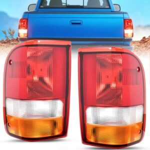 taillight assembly compatible with 1993 1994 1995 1996 1997 ford ranger red clear tail light oe style rear lamp replacement driver and passenger side