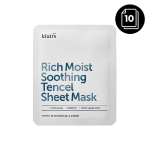 dear, klairs rich moist soothing tencel sheet mask (5 pack)