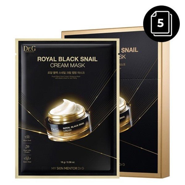 dr.g royal black snail cream mask (5 sheets)