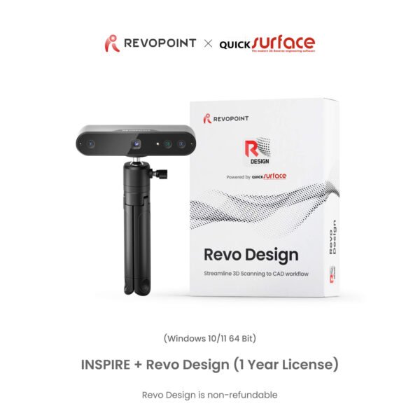 revopoint inspire: user friendly cost effective 3d scanner for 3d printing inspire + revo design (1 year license)
