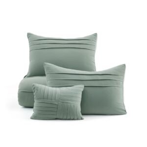 pinch pleat comforter set sage green / cal king pinch pleat comforter set sage green / cal king