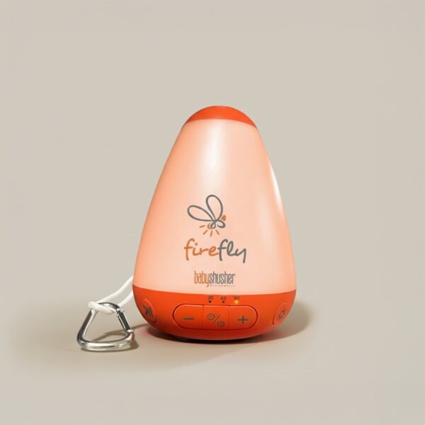 baby shusher firefly – portable sound machine & night light with real shushing sound